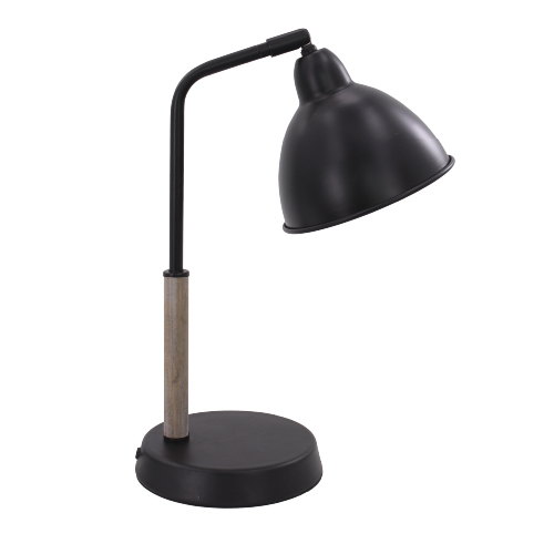 Lámpara de escritorio E27 negra tulio